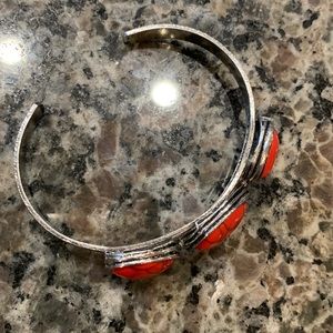 Red n silver bracelet